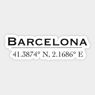 Barcelona coordinate Sticker